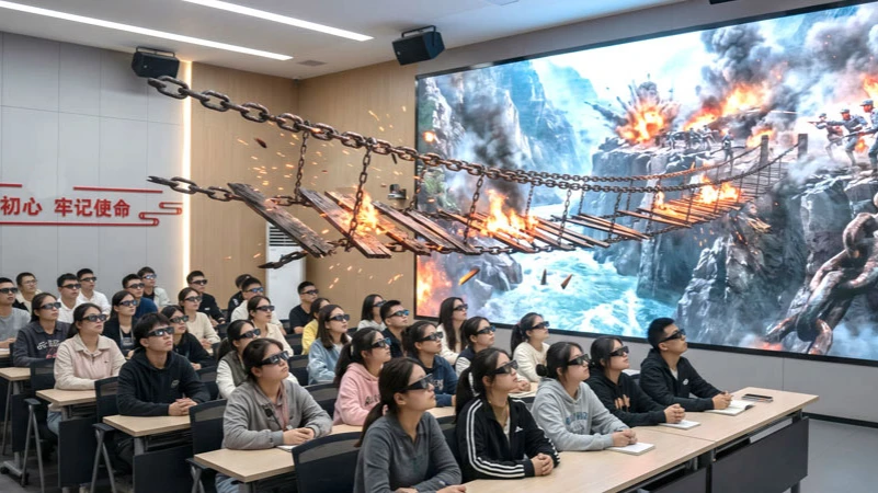 3D沉浸式思政实践平台：学生沉浸学习界面或使用图